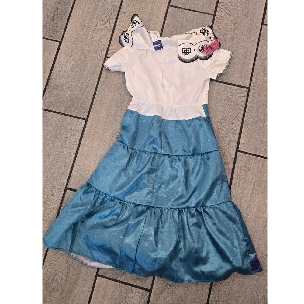 Disney Encanto Mirabel Madrigal Costume Dress Girls Size Small 4-6 Blue White